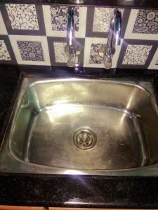 a clogged kitchen sink in enschede