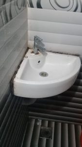 washing basin installation